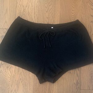 La Vie En Rose Black Knit boucle Lounge Shorts